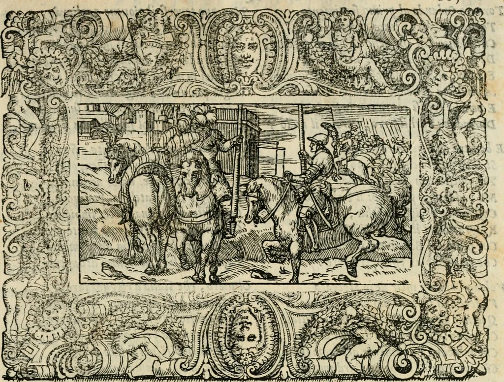 An illustration from Le prime imprese del conte Orlando, 1572, leaf 226