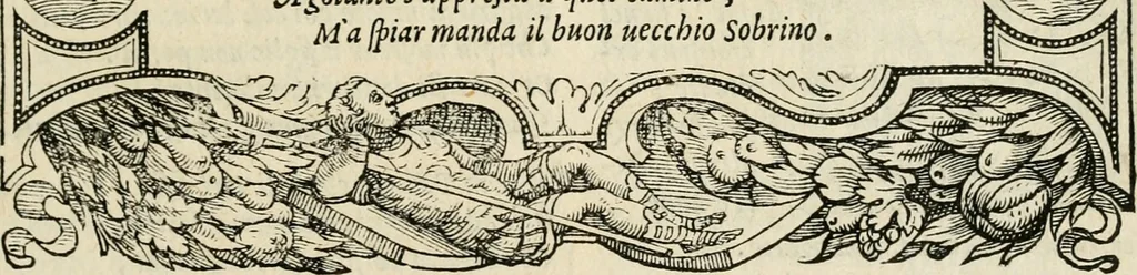 An illustration from Le prime imprese del conte Orlando, 1572, leaf 60