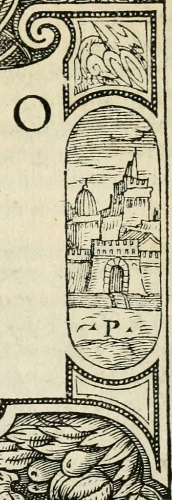 An illustration from Le prime imprese del conte Orlando, 1572, leaf 60
