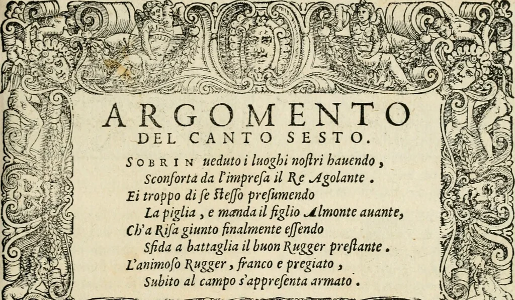 An illustration from Le prime imprese del conte Orlando, 1572, leaf 68