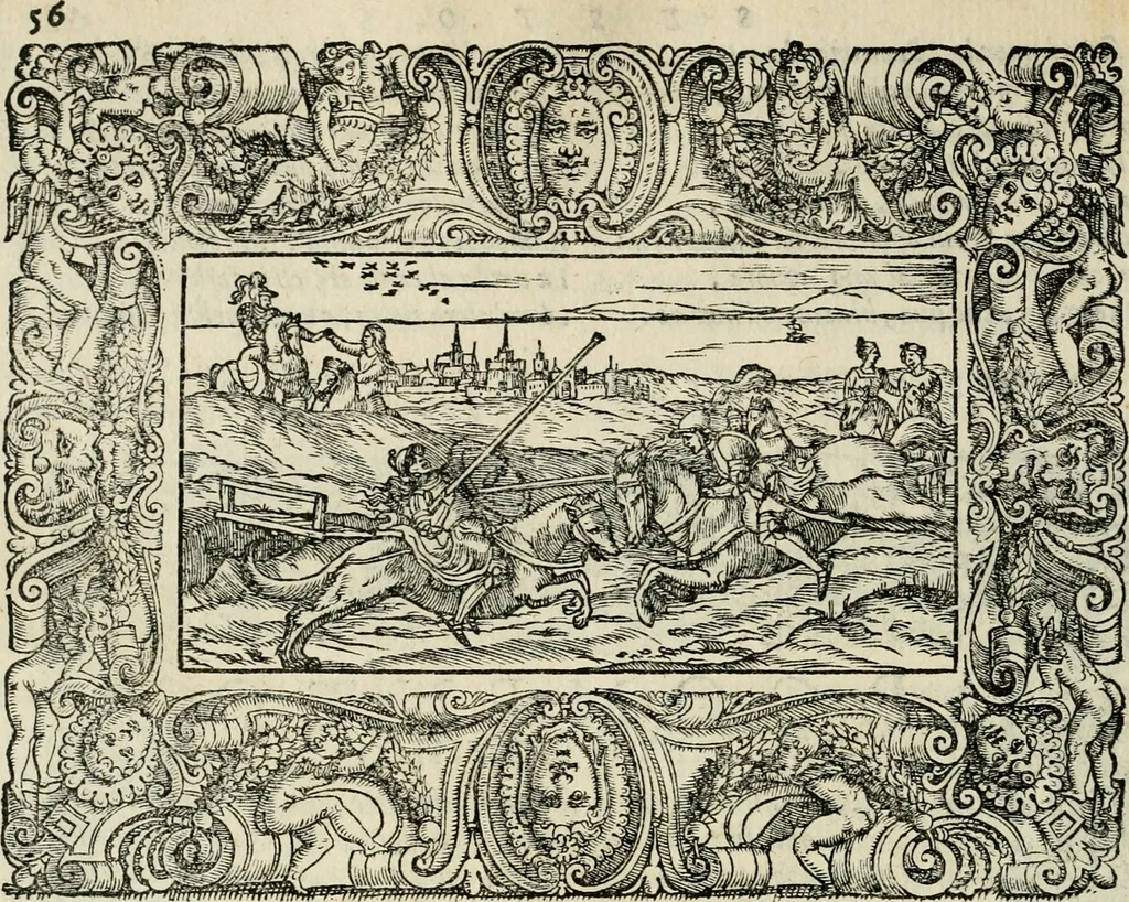 An illustration from Le prime imprese del conte Orlando, 1572, leaf 77