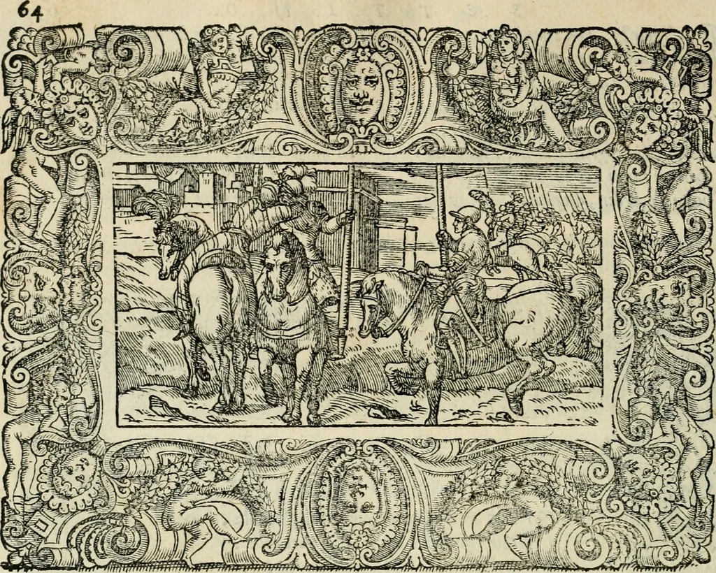 An illustration from Le prime imprese del conte Orlando, 1572, leaf 85