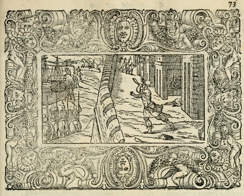 An illustration from Le prime imprese del conte Orlando, 1572, leaf 94