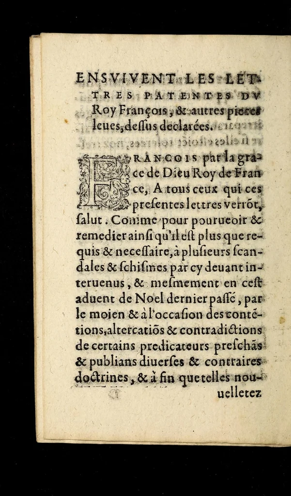 An illustration from Le proces verbal faict par ordonnance de la court de Parlemẽt, de l'execution de l'arrest donné le sixiesme iour de iuin dernier passé, touchant les articles & la profession de foy d'icelle court., 1562, leaf 28