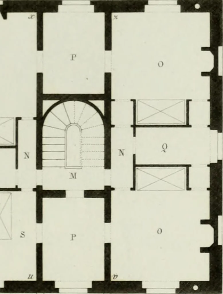 An illustration from Le propriétaire architecte : contenant des modèles de maisons de ville et de campagne, de fermes, orangeries, portes, puits, fontaines, etc. : ainsi qu'un traité d'architecture et de construction renferment le résumé desnouvelles découvertes relatives aux constructions : ouvrage utile aux architects, aux ingénieurs, aux entrepreneurs et principalement aux personnes qui veulent diriger elles-mêmes leurs ouvriers, 1827, leaf 108