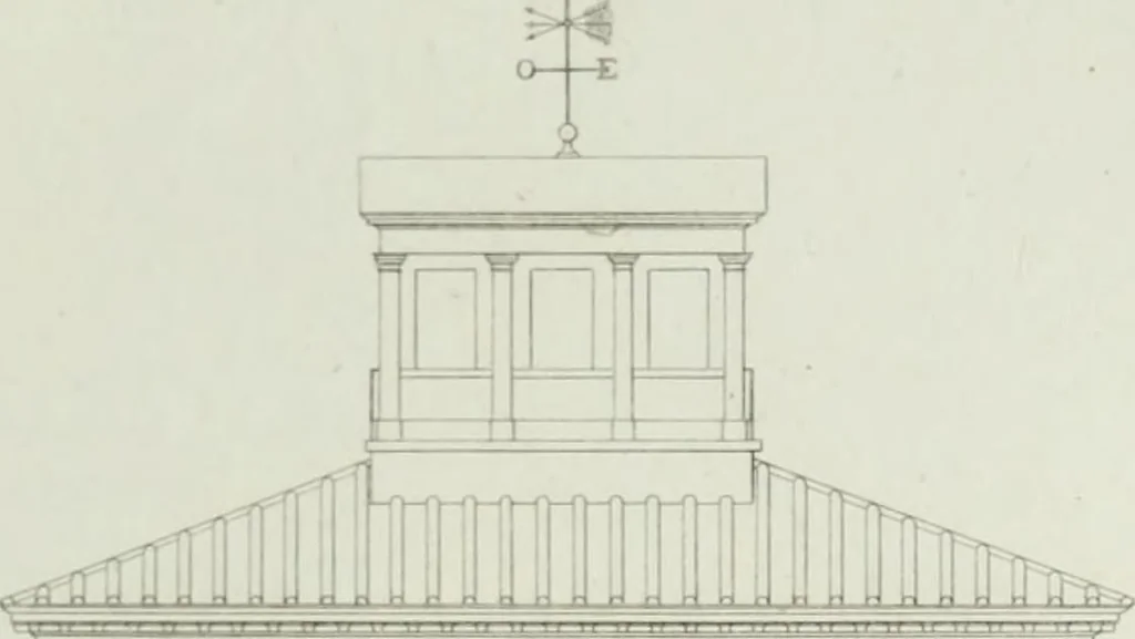 An illustration from Le propriétaire architecte : contenant des modèles de maisons de ville et de campagne, de fermes, orangeries, portes, puits, fontaines, etc. : ainsi qu'un traité d'architecture et de construction renferment le résumé desnouvelles découvertes relatives aux constructions : ouvrage utile aux architects, aux ingénieurs, aux entrepreneurs et principalement aux personnes qui veulent diriger elles-mêmes leurs ouvriers, 1827, leaf 112