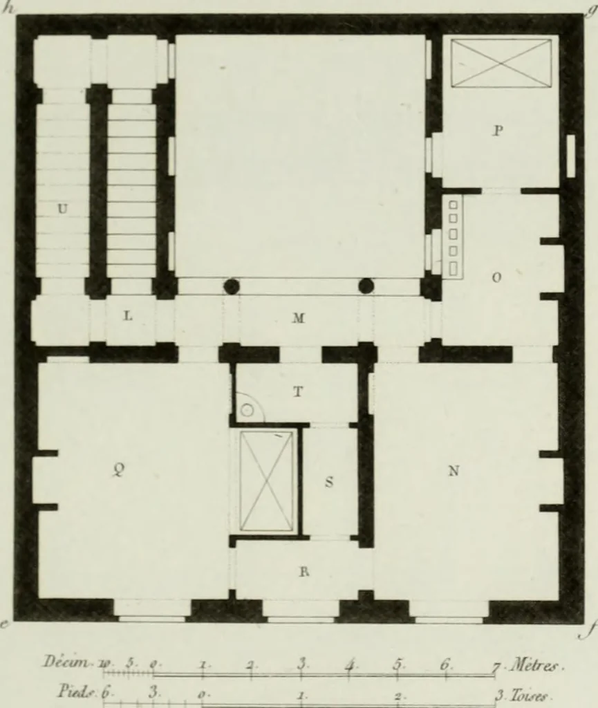An illustration from Le propriétaire architecte : contenant des modèles de maisons de ville et de campagne, de fermes, orangeries, portes, puits, fontaines, etc. : ainsi qu'un traité d'architecture et de construction renferment le résumé desnouvelles découvertes relatives aux constructions : ouvrage utile aux architects, aux ingénieurs, aux entrepreneurs et principalement aux personnes qui veulent diriger elles-mêmes leurs ouvriers, 1827, leaf 138