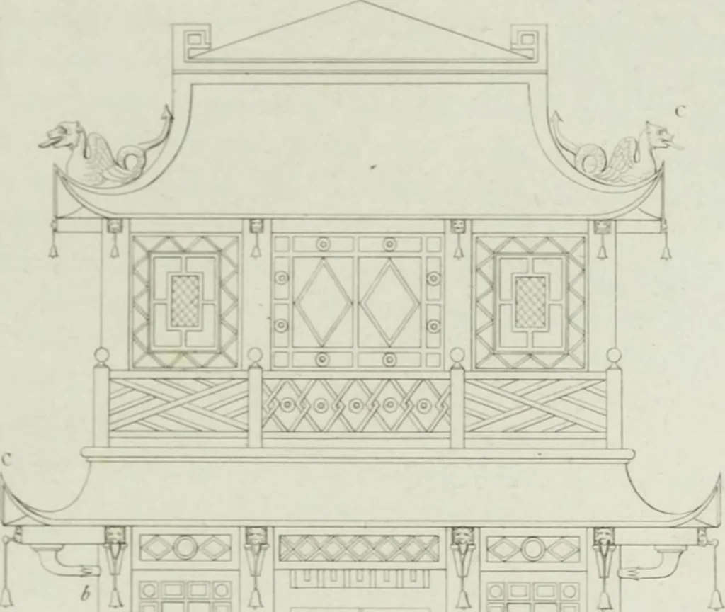 An illustration from Le propriétaire architecte : contenant des modèles de maisons de ville et de campagne, de fermes, orangeries, portes, puits, fontaines, etc. : ainsi qu'un traité d'architecture et de construction renferment le résumé desnouvelles découvertes relatives aux constructions : ouvrage utile aux architects, aux ingénieurs, aux entrepreneurs et principalement aux personnes qui veulent diriger elles-mêmes leurs ouvriers, 1827, leaf 152