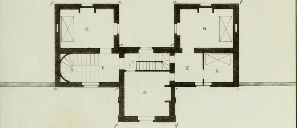 An illustration from Le propriétaire architecte : contenant des modèles de maisons de ville et de campagne, de fermes, orangeries, portes, puits, fontaines, etc. : ainsi qu'un traité d'architecture et de construction renferment le résumé desnouvelles découvertes relatives aux constructions : ouvrage utile aux architects, aux ingénieurs, aux entrepreneurs et principalement aux personnes qui veulent diriger elles-mêmes leurs ouvriers, 1827, leaf 236