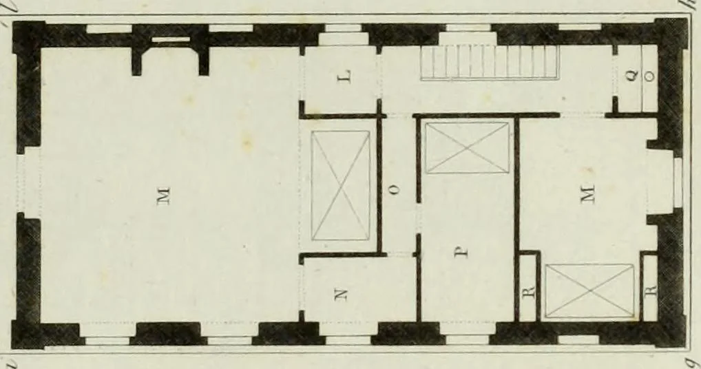 An illustration from Le propriétaire architecte : contenant des modèles de maisons de ville et de campagne, de fermes, orangeries, portes, puits, fontaines, etc. : ainsi qu'un traité d'architecture et de construction renferment le résumé desnouvelles découvertes relatives aux constructions : ouvrage utile aux architects, aux ingénieurs, aux entrepreneurs et principalement aux personnes qui veulent diriger elles-mêmes leurs ouvriers, 1827, leaf 26