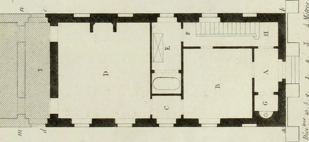 An illustration from Le propriétaire architecte : contenant des modèles de maisons de ville et de campagne, de fermes, orangeries, portes, puits, fontaines, etc. : ainsi qu'un traité d'architecture et de construction renferment le résumé desnouvelles découvertes relatives aux constructions : ouvrage utile aux architects, aux ingénieurs, aux entrepreneurs et principalement aux personnes qui veulent diriger elles-mêmes leurs ouvriers, 1827, leaf 26