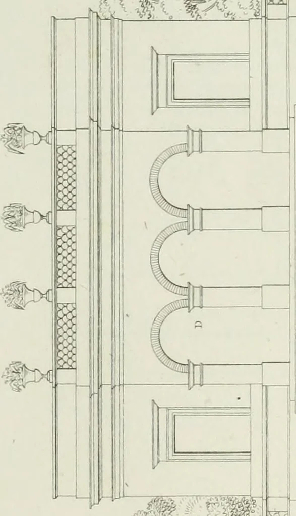 An illustration from Le propriétaire architecte : contenant des modèles de maisons de ville et de campagne, de fermes, orangeries, portes, puits, fontaines, etc. : ainsi qu'un traité d'architecture et de construction renferment le résumé desnouvelles découvertes relatives aux constructions : ouvrage utile aux architects, aux ingénieurs, aux entrepreneurs et principalement aux personnes qui veulent diriger elles-mêmes leurs ouvriers, 1827, leaf 38