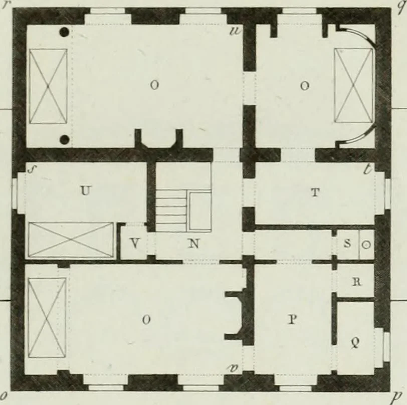 An illustration from Le propriétaire architecte : contenant des modèles de maisons de ville et de campagne, de fermes, orangeries, portes, puits, fontaines, etc. : ainsi qu'un traité d'architecture et de construction renferment le résumé desnouvelles découvertes relatives aux constructions : ouvrage utile aux architects, aux ingénieurs, aux entrepreneurs et principalement aux personnes qui veulent diriger elles-mêmes leurs ouvriers, 1827, leaf 58