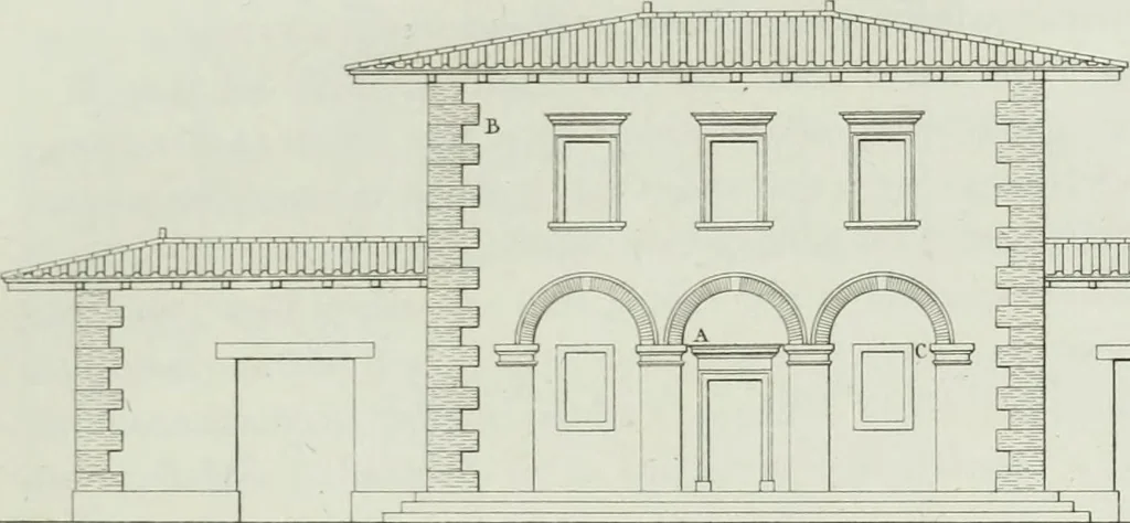 An illustration from Le propriétaire architecte : contenant des modèles de maisons de ville et de campagne, de fermes, orangeries, portes, puits, fontaines, etc. : ainsi qu'un traité d'architecture et de construction renferment le résumé desnouvelles découvertes relatives aux constructions : ouvrage utile aux architects, aux ingénieurs, aux entrepreneurs et principalement aux personnes qui veulent diriger elles-mêmes leurs ouvriers, 1827, leaf 60