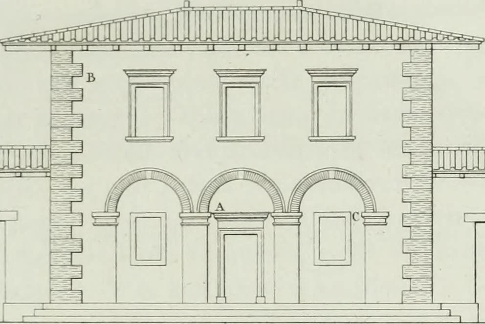 An illustration from Le propriétaire architecte : contenant des modèles de maisons de ville et de campagne, de fermes, orangeries, portes, puits, fontaines, etc. : ainsi qu'un traité d'architecture et de construction renferment le résumé desnouvelles découvertes relatives aux constructions : ouvrage utile aux architects, aux ingénieurs, aux entrepreneurs et principalement aux personnes qui veulent diriger elles-mêmes leurs ouvriers, 1827, leaf 62