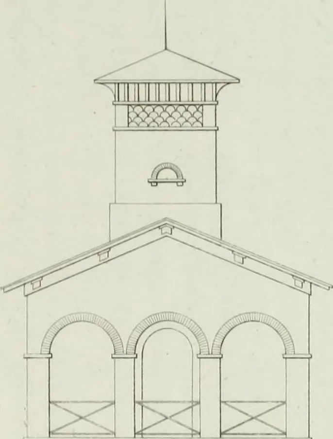An illustration from Le propriétaire architecte : contenant des modèles de maisons de ville et de campagne, de fermes, orangeries, portes, puits, fontaines, etc. : ainsi qu'un traité d'architecture et de construction renferment le résumé desnouvelles découvertes relatives aux constructions : ouvrage utile aux architects, aux ingénieurs, aux entrepreneurs et principalement aux personnes qui veulent diriger elles-mêmes leurs ouvriers, 1827, leaf 80