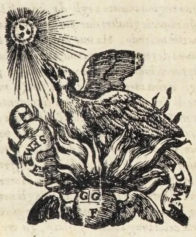 An illustration from Le prose di M. Pietro Bembo : nelle qvali si ragiona della volgar lingua : scritte al Cardinal de' Medici, che poi fu creato a Sommo Pontefice, & detto papa Clemente VII : divise in tre libri, e di nvovo aggionte le postille nel margine, e reuiste con somma diligenza da M. Lodouico Dolce, 1561, leaf 311