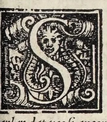 An illustration from Le prose di M. Pietro Bembo : nelle qvali si ragiona della volgar lingua : scritte al Cardinal de' Medici, che poi fu creato a Sommo Pontefice, & detto papa Clemente VII : divise in tre libri, e di nvovo aggionte le postille nel margine, e reuiste con somma diligenza da M. Lodouico Dolce, 1561, leaf 53