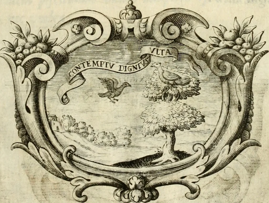 An illustration from Le pubbliche dimostrazioni di allegrezza della città di Milano : alli 10. febraio, e 6. marzo dell'anno 1658, nella nascita del serenissimo principe di Spagna Filippo Prospero, 1659, leaf 22
