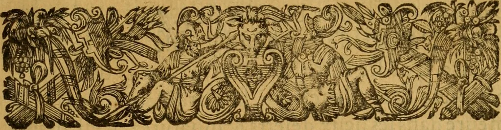An illustration from Le romant des chevaliers de la gloire, : contenant plvsievrs ... aduentures des princes ... qui parurent aux courses faictes à la Place royale pour la feste des alliances de France & d'Espagne. Avec la description de levrs entrees, equipages, habits, machines, deuises, armes & blasons de leurs maisons., 1612, leaf 78