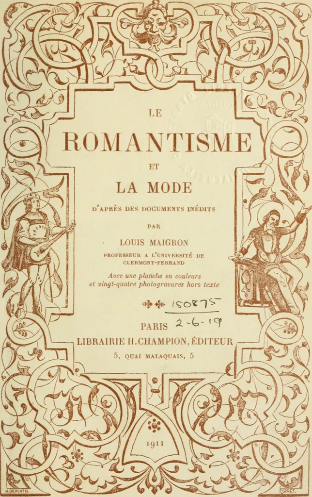 An illustration from Le romantisme et la mode : d'après des documents inédits, 1911, leaf 6