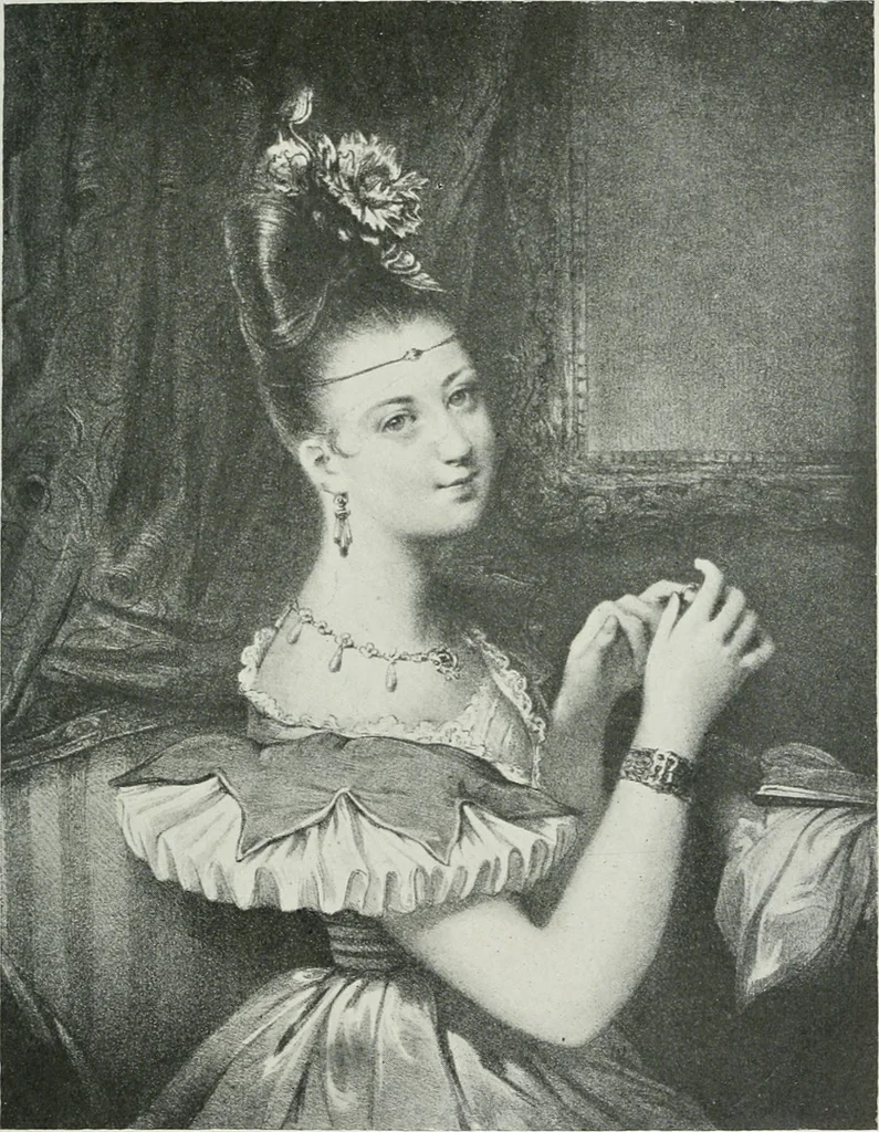 An illustration from Le romantisme et la mode : d'après des documents inédits, 1911, leaf 64