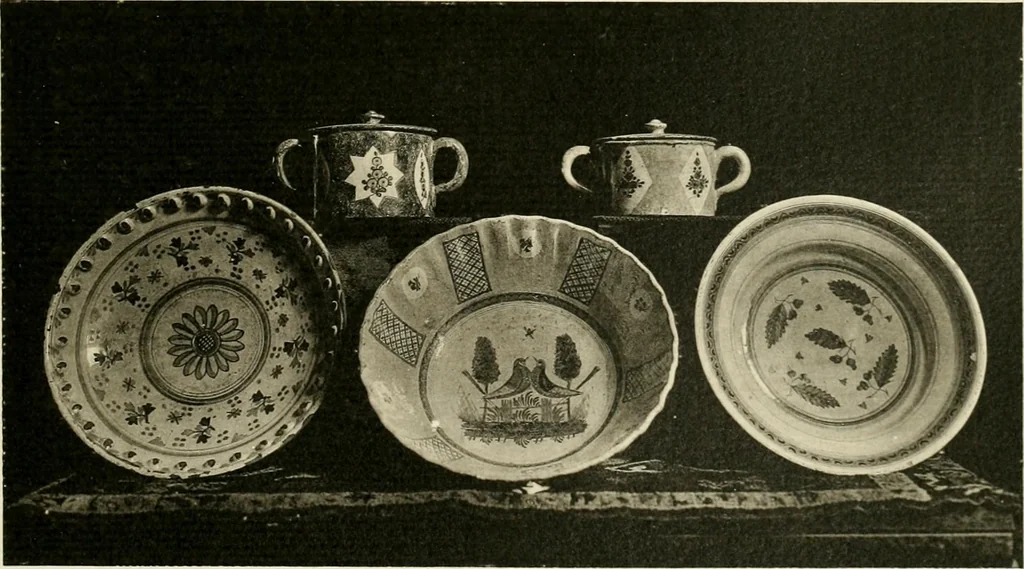 An illustration from Les anciennes faiences de Bruxelles : histoire, fabrication, produits, 1922, leaf 184