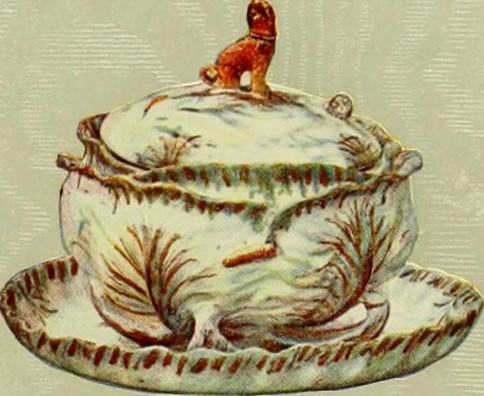 An illustration from Les anciennes faiences de Bruxelles : histoire, fabrication, produits, 1922, leaf 20