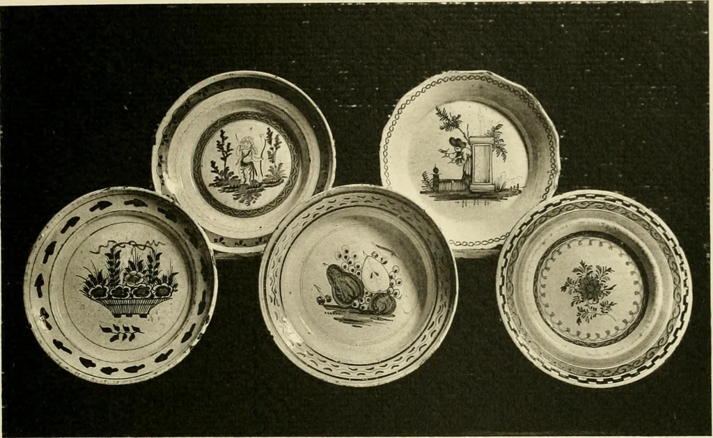 An illustration from Les anciennes faiences de Bruxelles : histoire, fabrication, produits, 1922, leaf 380