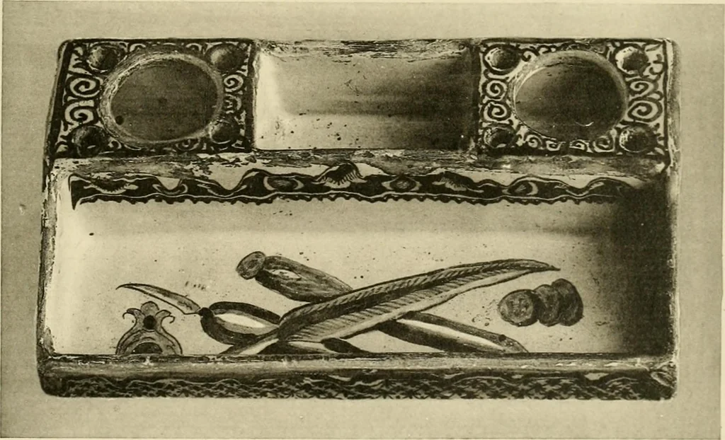 An illustration from Les anciennes faiences de Bruxelles : histoire, fabrication, produits, 1922, leaf 86