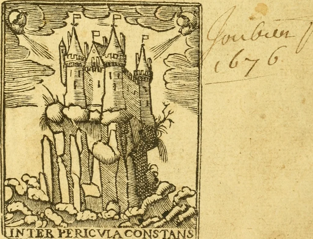 An illustration from Les annales d'Aquitaine: : faicts et gestes en sommaire des roys de France et d'Angleterre ..., 1644, leaf 2