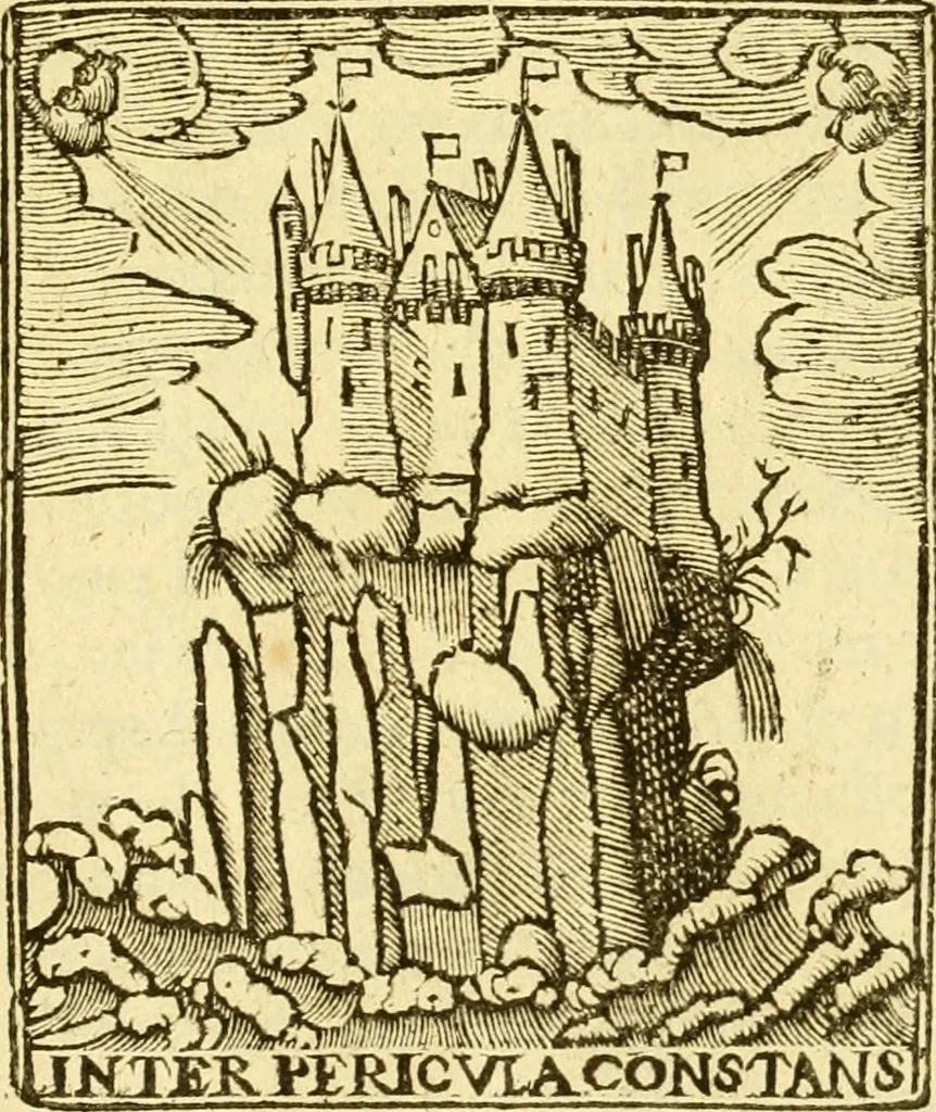An illustration from Les annales d'Aquitaine: : faicts et gestes en sommaire des roys de France et d'Angleterre ..., 1644, leaf 712