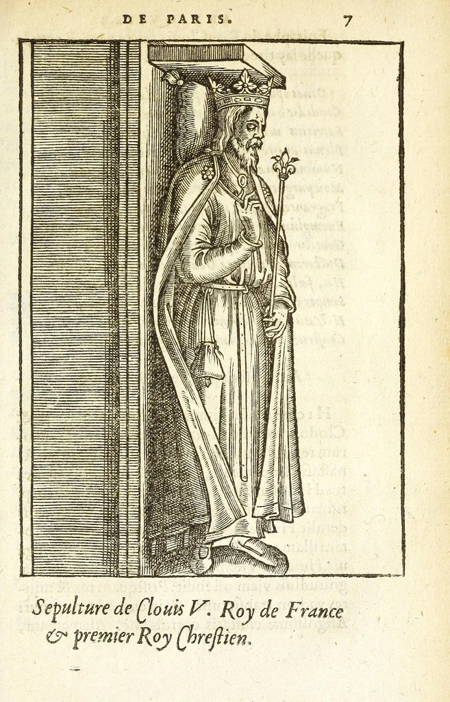 An illustration from Les antiqvitez croniqves et singvlaritez de Paris, ville capitalle du royaume de France : auec les fondations & bastiments des lieux, les sepulchres & epitaphes des princes, princesses, & autres personnes illustres, 1586, leaf 479