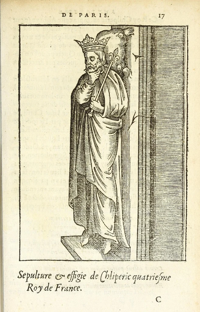An illustration from Les antiqvitez croniqves et singvlaritez de Paris, ville capitalle du royaume de France : auec les fondations & bastiments des lieux, les sepulchres & epitaphes des princes, princesses, & autres personnes illustres, 1586, leaf 499