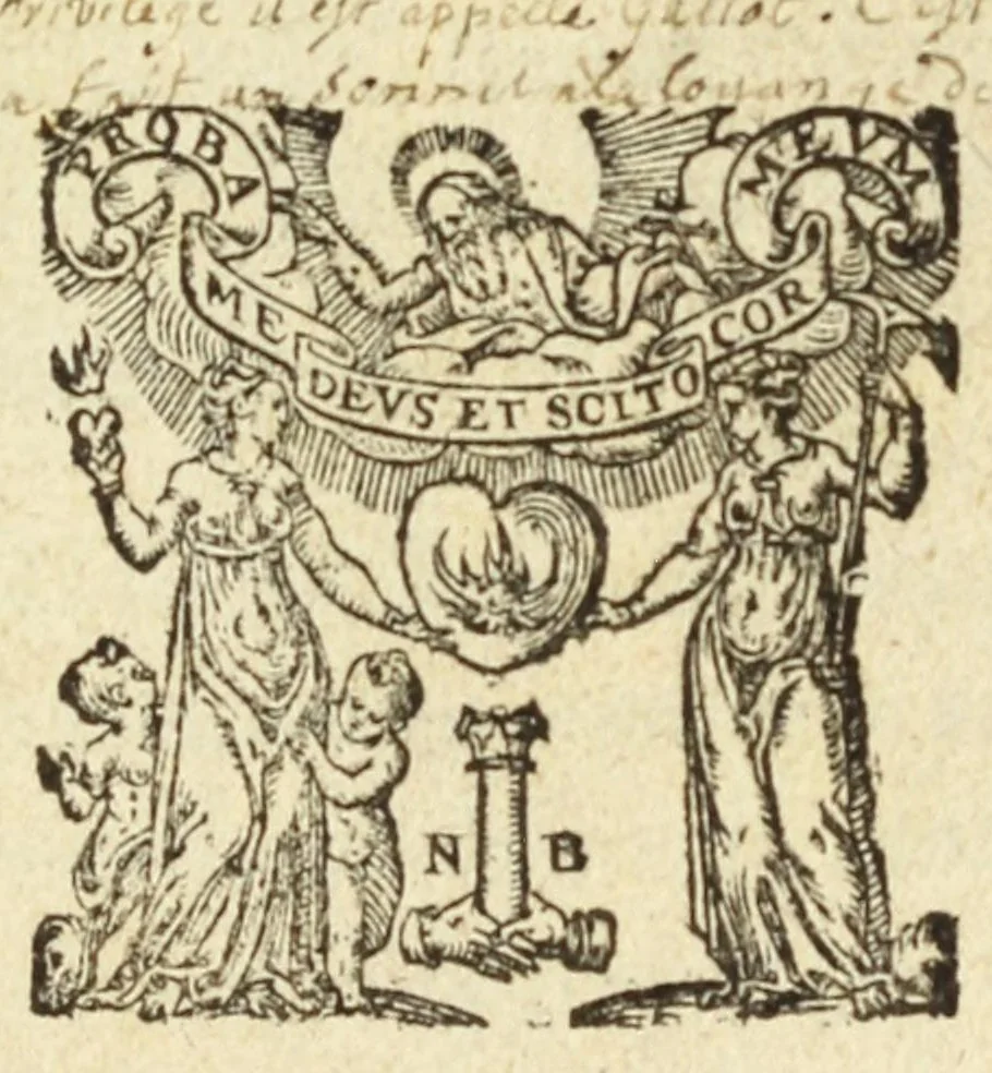 An illustration from Les antiqvitez croniqves et singvlaritez de Paris, ville capitalle du royaume de France : auec les fondations & bastiments des lieux, les sepulchres & epitaphes des princes, princesses, & autres personnes illustres, 1586, leaf 5