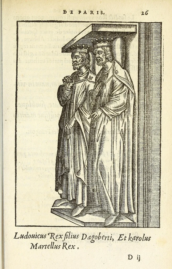 An illustration from Les antiqvitez croniqves et singvlaritez de Paris, ville capitalle du royaume de France : auec les fondations & bastiments des lieux, les sepulchres & epitaphes des princes, princesses, & autres personnes illustres, 1586, leaf 517