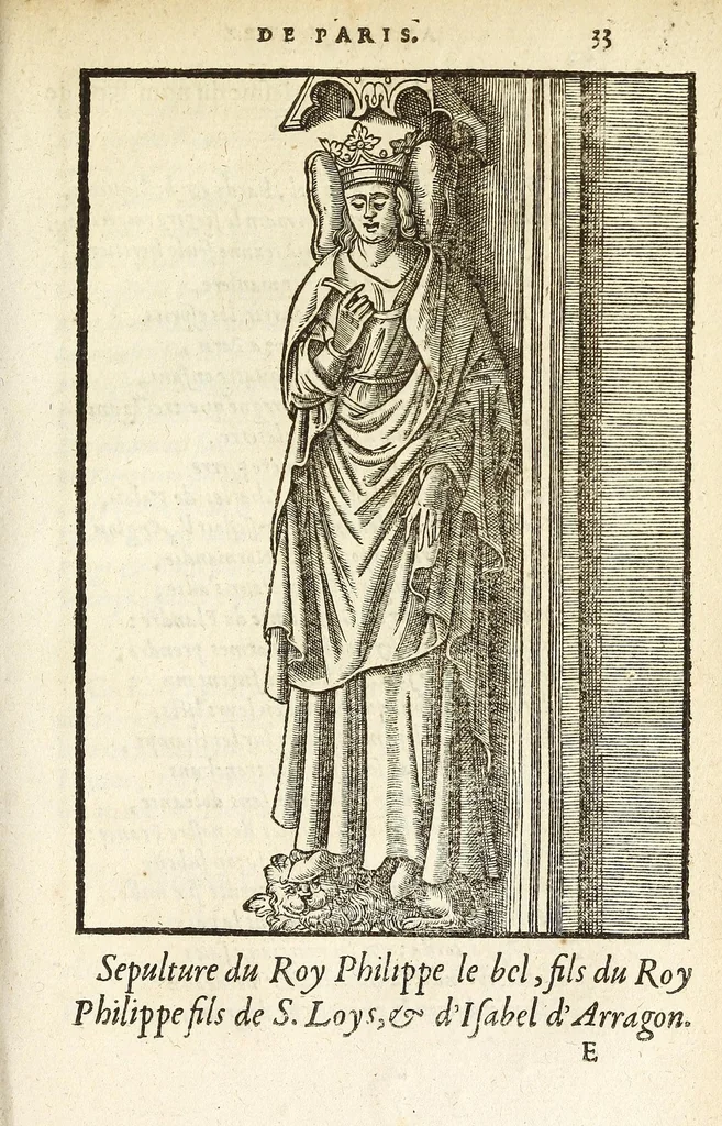 An illustration from Les antiqvitez croniqves et singvlaritez de Paris, ville capitalle du royaume de France : auec les fondations & bastiments des lieux, les sepulchres & epitaphes des princes, princesses, & autres personnes illustres, 1586, leaf 531