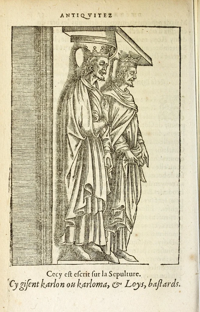 An illustration from Les antiqvitez croniqves et singvlaritez de Paris, ville capitalle du royaume de France : auec les fondations & bastiments des lieux, les sepulchres & epitaphes des princes, princesses, & autres personnes illustres, 1586, leaf 540