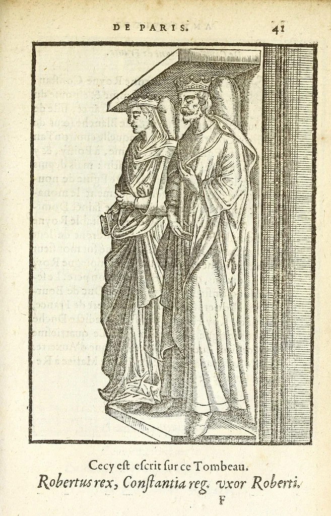An illustration from Les antiqvitez croniqves et singvlaritez de Paris, ville capitalle du royaume de France : auec les fondations & bastiments des lieux, les sepulchres & epitaphes des princes, princesses, & autres personnes illustres, 1586, leaf 547