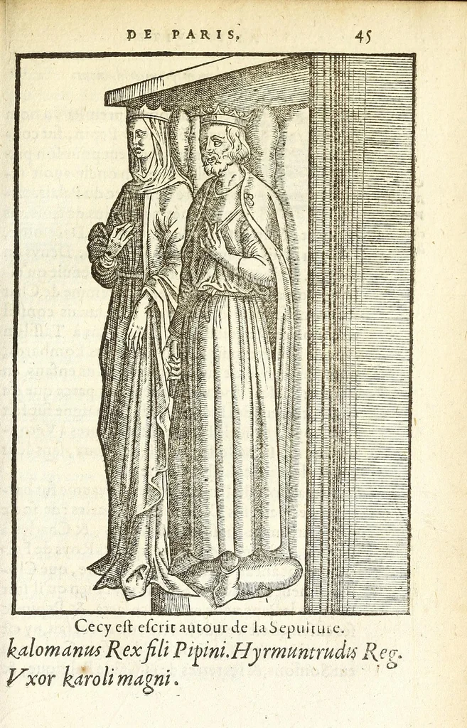 An illustration from Les antiqvitez croniqves et singvlaritez de Paris, ville capitalle du royaume de France : auec les fondations & bastiments des lieux, les sepulchres & epitaphes des princes, princesses, & autres personnes illustres, 1586, leaf 555