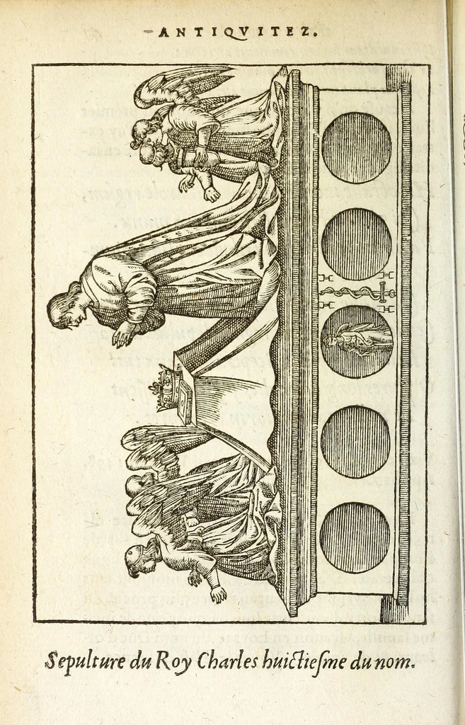 An illustration from Les antiqvitez croniqves et singvlaritez de Paris, ville capitalle du royaume de France : auec les fondations & bastiments des lieux, les sepulchres & epitaphes des princes, princesses, & autres personnes illustres, 1586, leaf 560