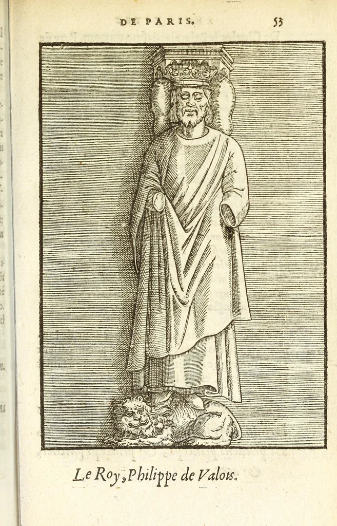 An illustration from Les antiqvitez croniqves et singvlaritez de Paris, ville capitalle du royaume de France : auec les fondations & bastiments des lieux, les sepulchres & epitaphes des princes, princesses, & autres personnes illustres, 1586, leaf 571