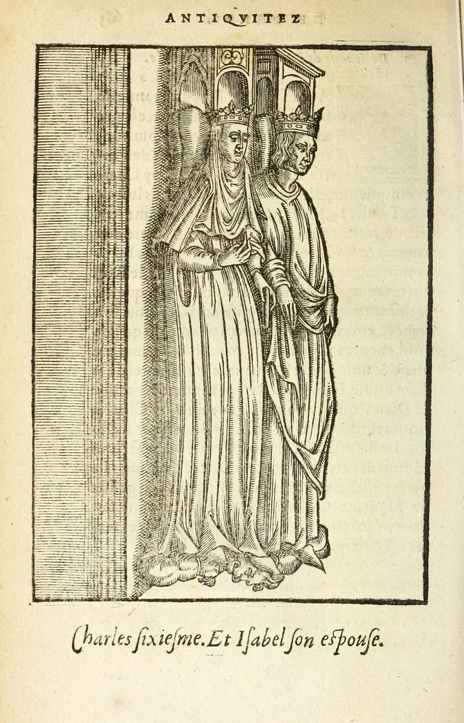 An illustration from Les antiqvitez croniqves et singvlaritez de Paris, ville capitalle du royaume de France : auec les fondations & bastiments des lieux, les sepulchres & epitaphes des princes, princesses, & autres personnes illustres, 1586, leaf 592
