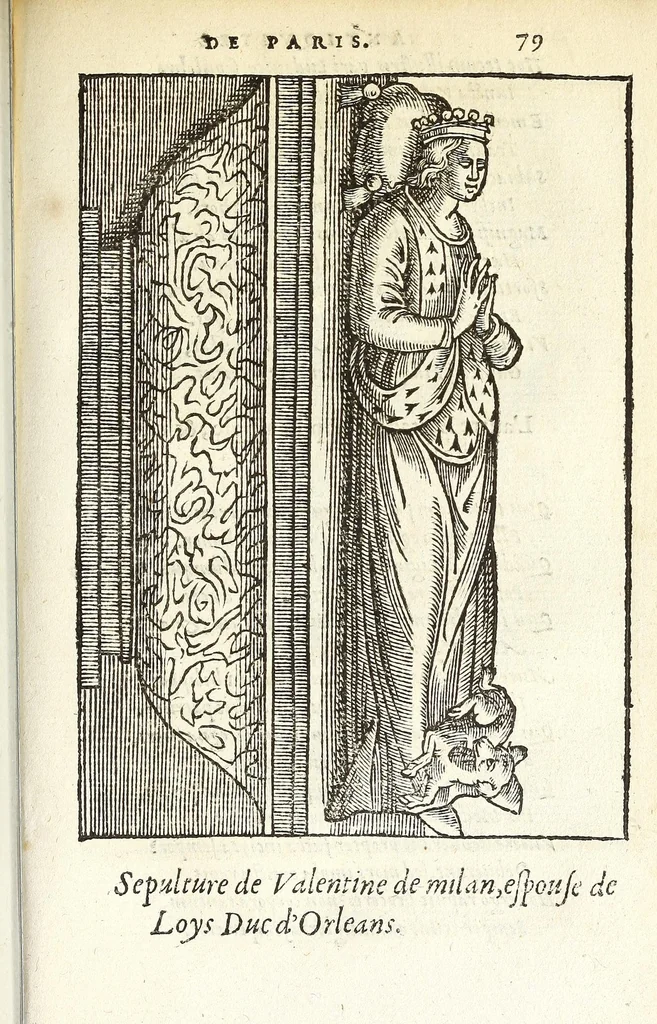 An illustration from Les antiqvitez croniqves et singvlaritez de Paris, ville capitalle du royaume de France : auec les fondations & bastiments des lieux, les sepulchres & epitaphes des princes, princesses, & autres personnes illustres, 1586, leaf 623