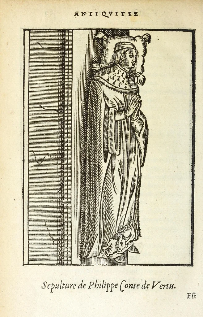 An illustration from Les antiqvitez croniqves et singvlaritez de Paris, ville capitalle du royaume de France : auec les fondations & bastiments des lieux, les sepulchres & epitaphes des princes, princesses, & autres personnes illustres, 1586, leaf 626