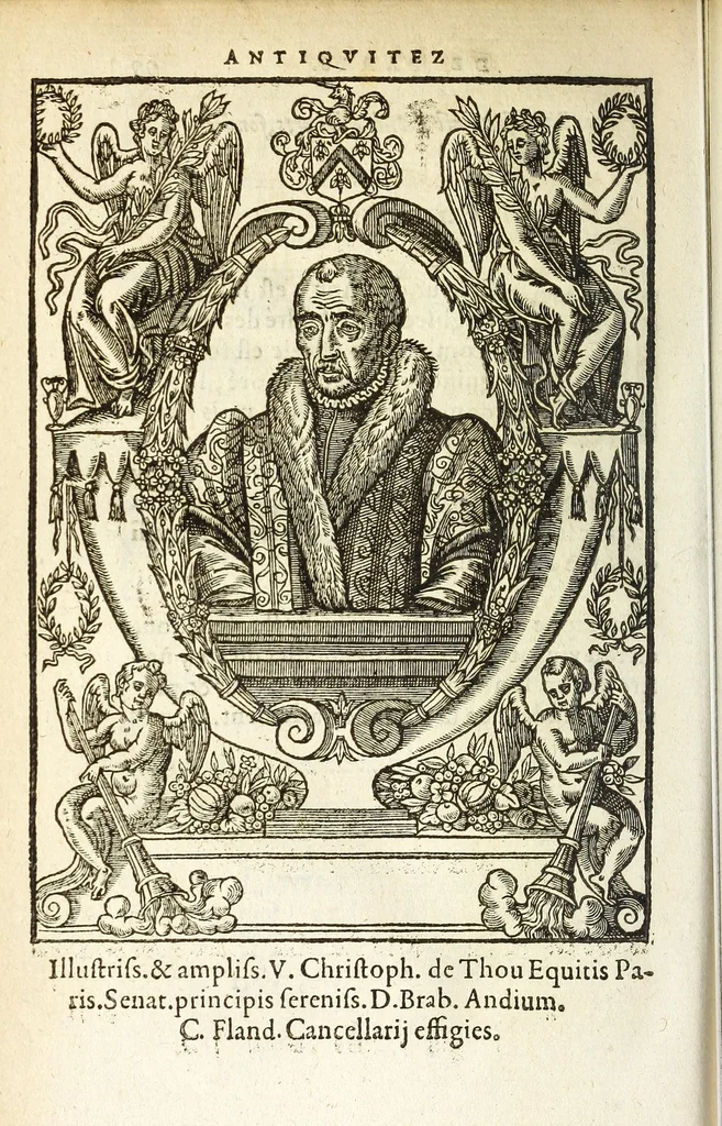 An illustration from Les antiqvitez croniqves et singvlaritez de Paris, ville capitalle du royaume de France : auec les fondations & bastiments des lieux, les sepulchres & epitaphes des princes, princesses, & autres personnes illustres, 1586, leaf 664