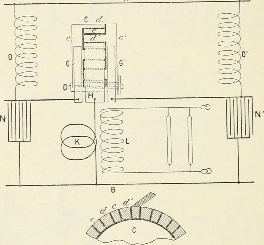 An illustration from Les applications pratiques des ondes électriques: télégraphie sans fil, télégraphie avec conducteur, éclairage, commande à distance, 1902, leaf 211