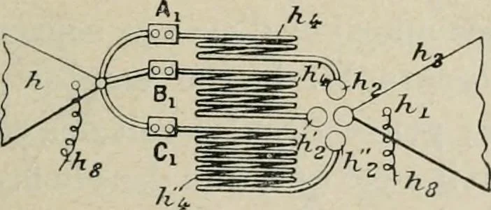 An illustration from Les applications pratiques des ondes électriques: télégraphie sans fil, télégraphie avec conducteur, éclairage, commande à distance, 1902, leaf 360