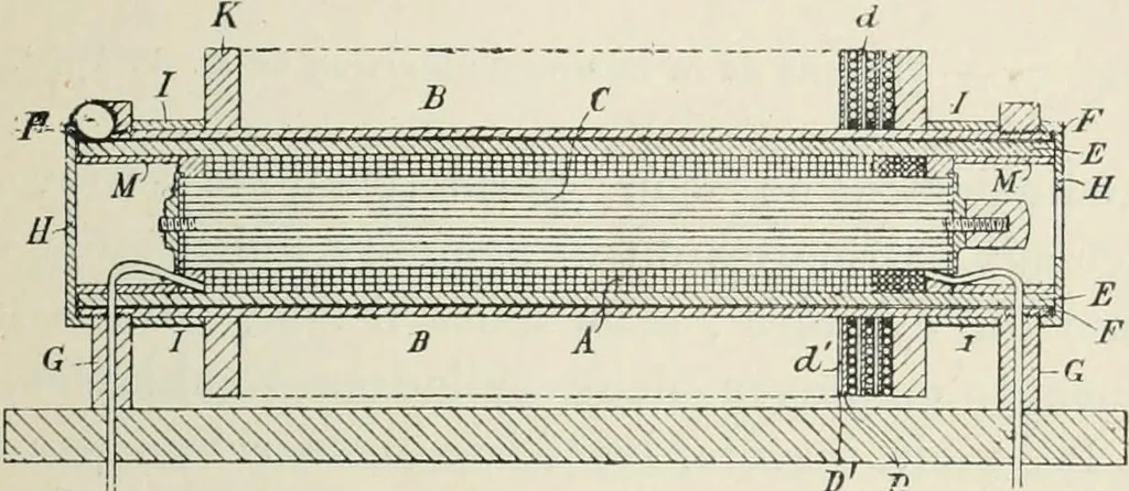An illustration from Les applications pratiques des ondes électriques: télégraphie sans fil, télégraphie avec conducteur, éclairage, commande à distance, 1902, leaf 54