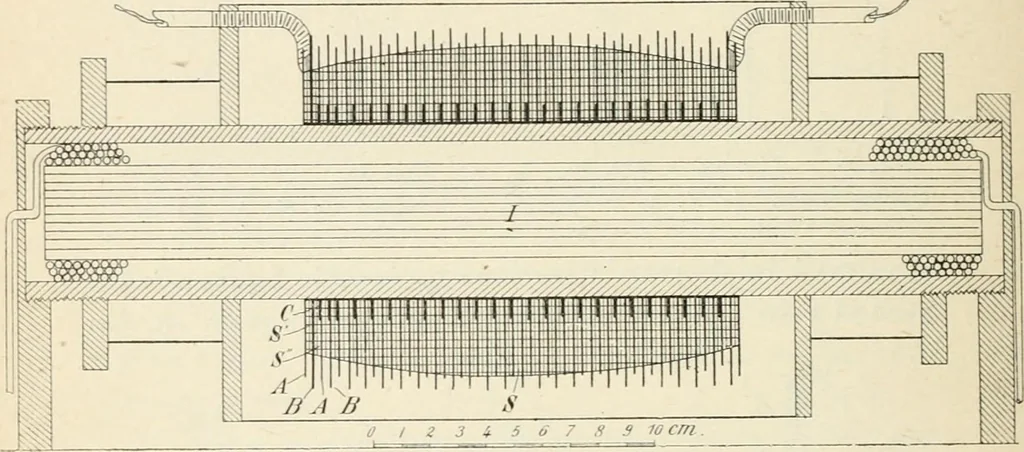 An illustration from Les applications pratiques des ondes électriques: télégraphie sans fil, télégraphie avec conducteur, éclairage, commande à distance, 1902, leaf 57